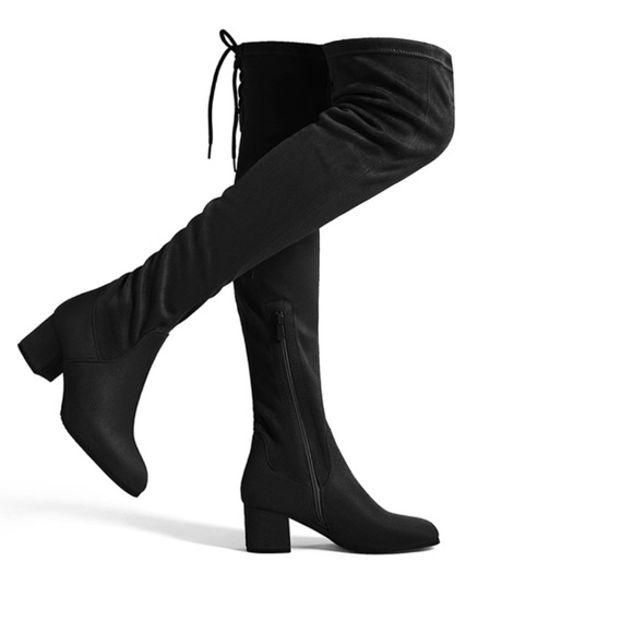 Boots Over the Knee Chunky Heel 2 inch Size 11 - Picture 3 of 6